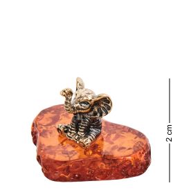 AM-3254 Фигурка «Слон Нано» (латунь, янтарь)