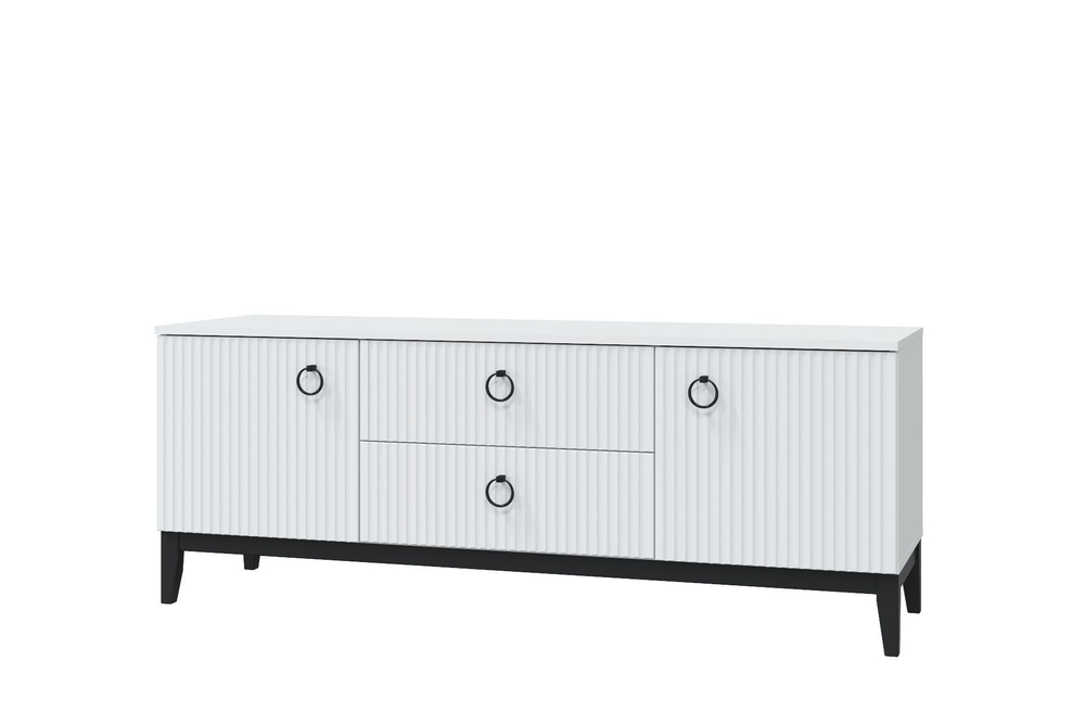 Тумба под телевизор подвесная Белое сияние/Белый бриллиант , Шарлиз, 180х44,6х25 см