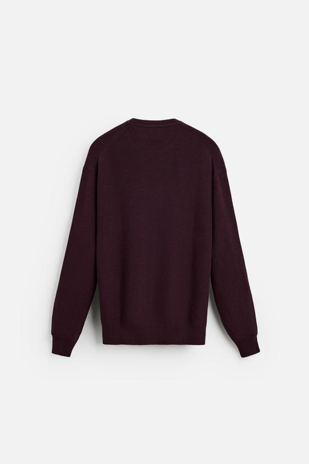 ZARA СВИТЕР ЖЕМЧУЖНОЙ ВЯЗКИ, БОРДОВЫЙ