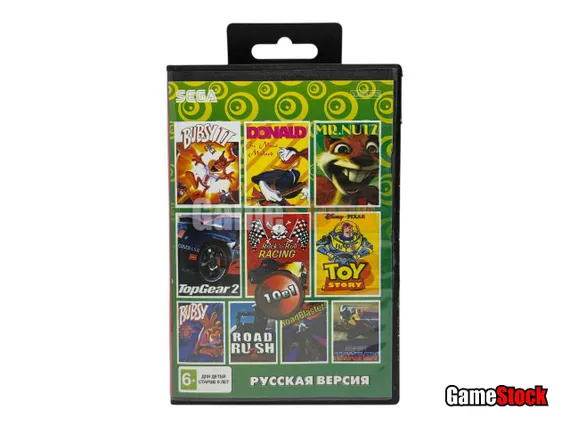 Картридж 16-Bit - 10в1 BUBSY 1,2 /DONALD /MR. NUTZ +..