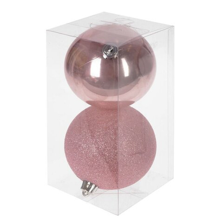 GAEM Украшение новогоднее Шар "Розовое настроение", набор из 2-х шт, D 10 см, L10 W10 H20 см