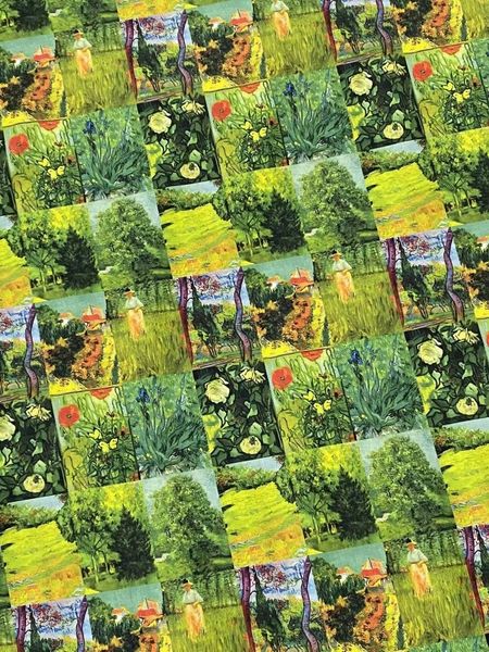 В СТИЛЕ ВАН ГОГА , купон 110/20,5 см (3 ряда, 63 картинки) 100% хлопок Handmade Fabrics 3
