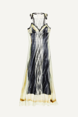 H&M - Glenn Martens Платье из атласа с принтом, черный