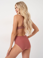 Бесшовные высокие трусики (Размер: L) (Цвет: грязно-розовый)