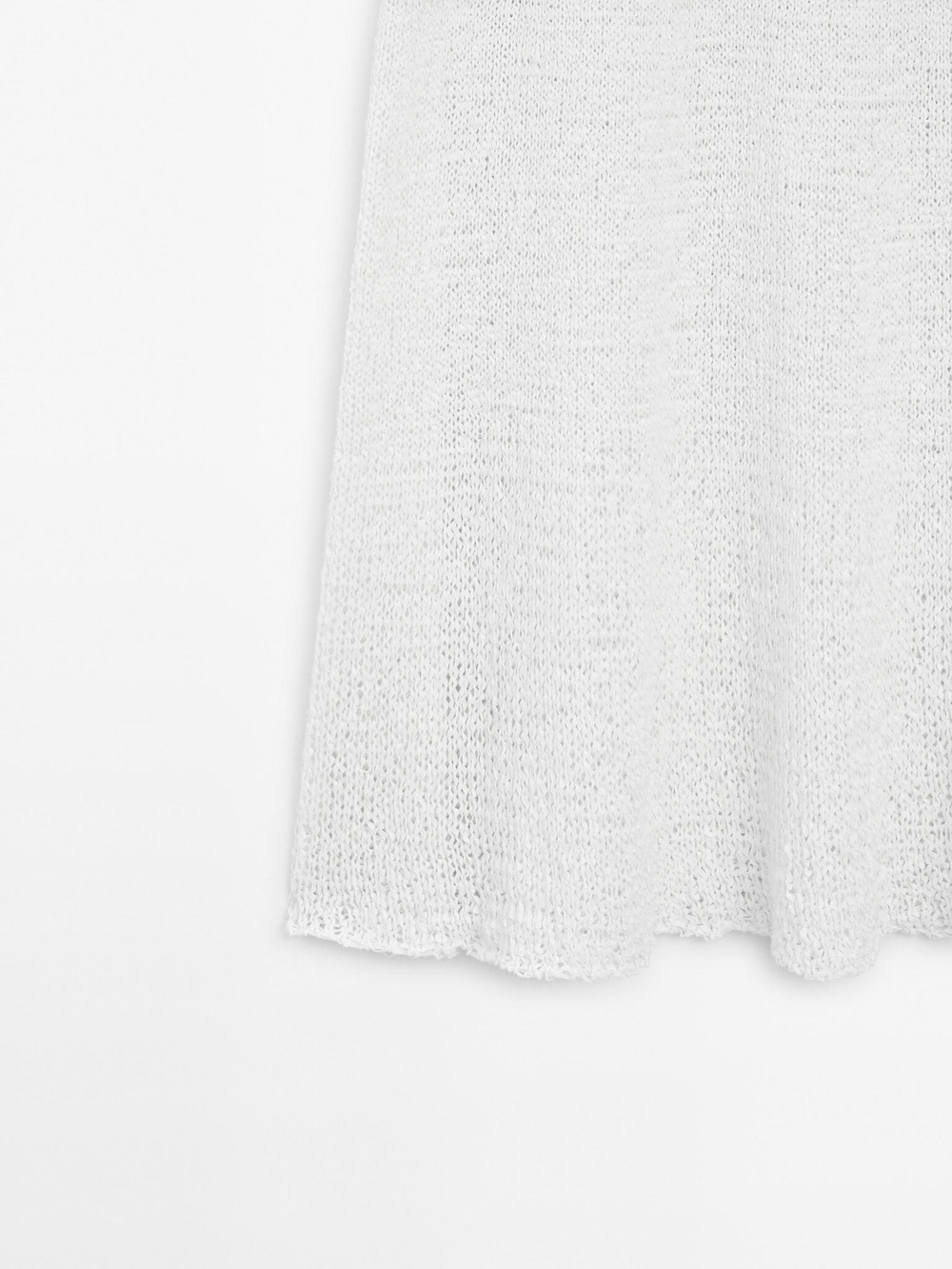 Massimo Dutti Юбка миди из хлопковой смеси, белый