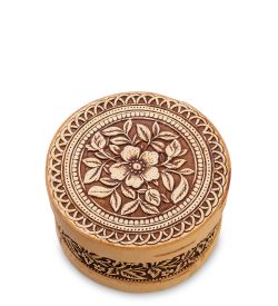 Народные промыслы BST-313/ 1 Шкатулка «Цветы» (береста)