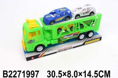 Автовоз ин. 30см + 4машины, ПК JL001-4