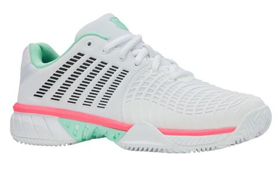 Женские теннисные кроссовки K-Swiss Express Light 3 Clay - white/neon mint/neon pastel pink