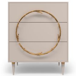 Комод Арт Колор matte Классик Голд с 3 ящиками Серый агат матовый