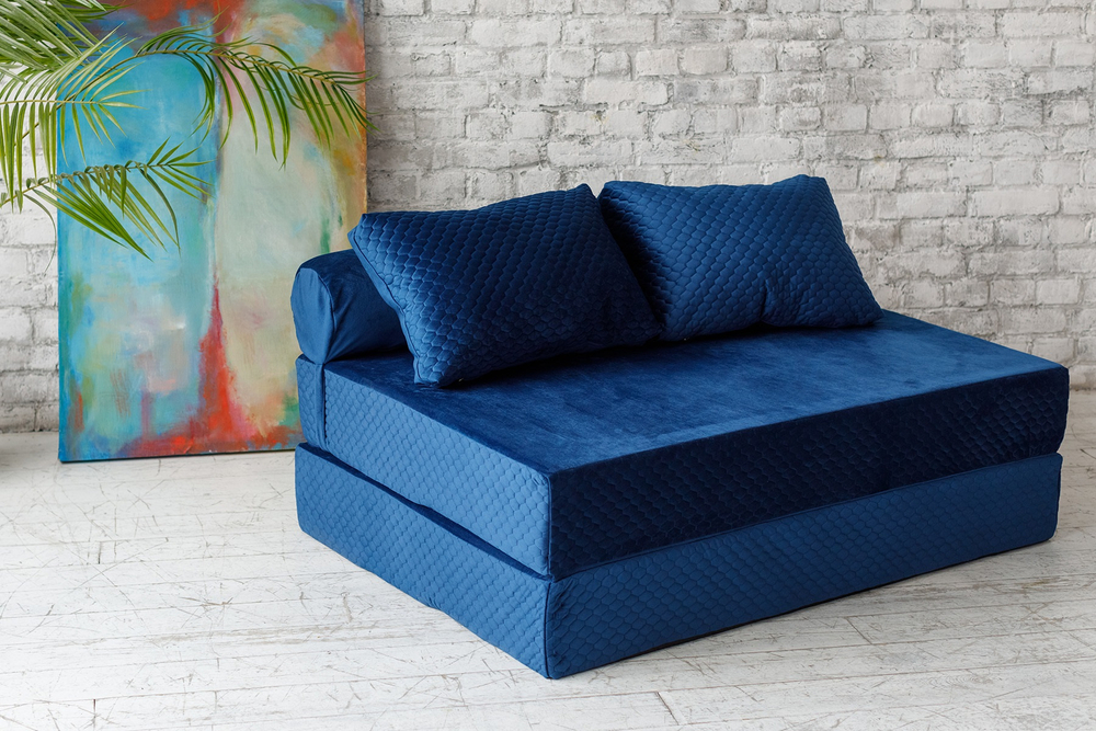 Бескаркасный Диван PuzzleBag Синий XL