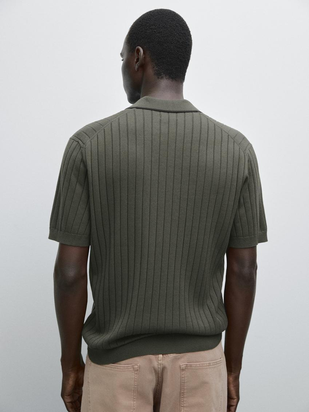 Massimo Dutti Поло из 100% хлопка, зеленый