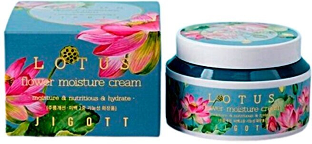 Глубоко увлажняющий крем для лица JIGOTT лотос LOTUS Flower Moisture Cream, 100 мл