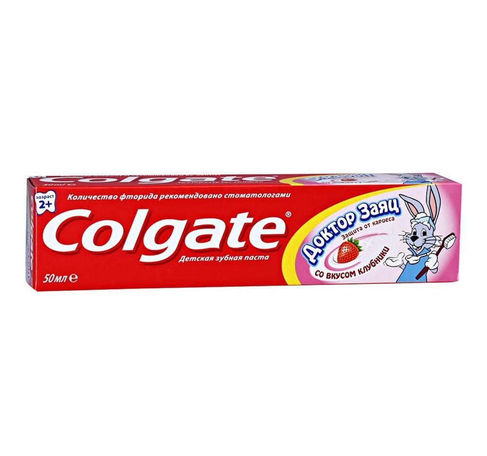 Colgate Паста зубная Доктор Заяц, детская, со вкусом клубники, 50 мл