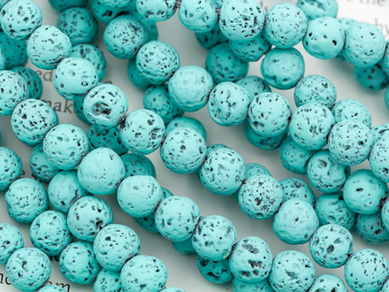 Нить бусин из лавы с покрытием, 6,7мм