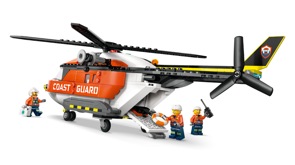 Конструктор Лего Сити Вертолёт береговой охраны 60503 | LEGO City Coast Guard Helicopter | спасательный 551 деталей 7+