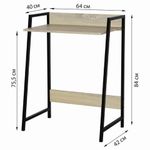 Стол на металлокаркасе BRABIX "LOFT CD-003", 640х420х840 мм, цвет дуб натуральный, 641217