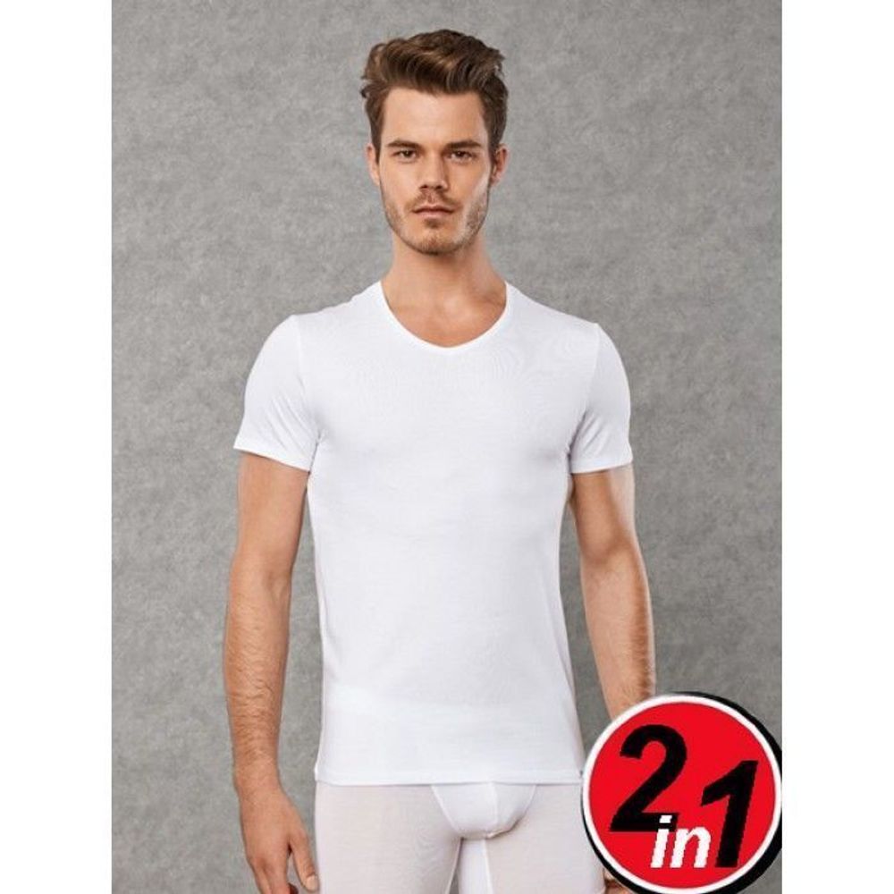 Мужская футболка белая комплект 2 шт. Doreanse 2800
