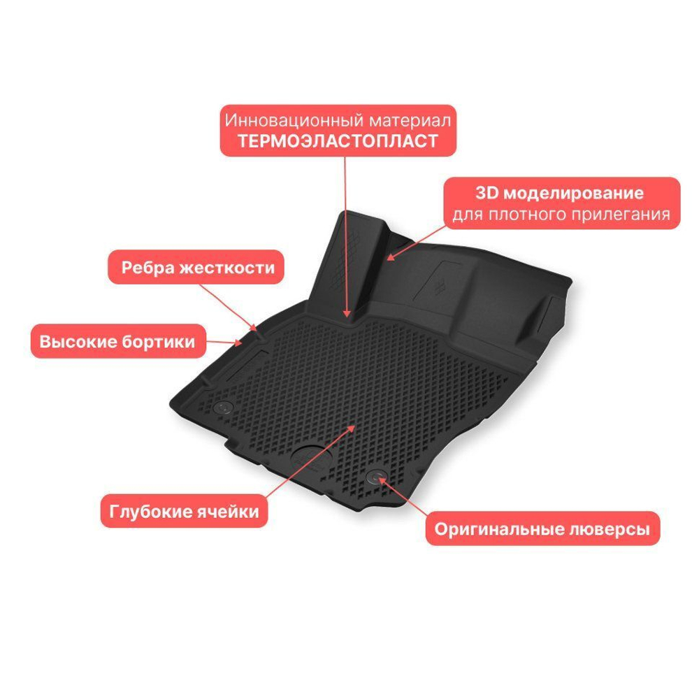 Коврики EVA 3D для Hyundai Santa Fe lll 2012-18 Delform Premium EVS-0609/1