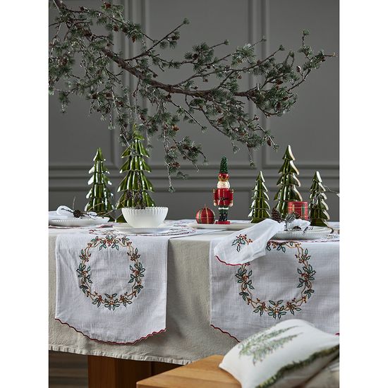 Дорожка на стол festive wreath из коллекции new year essential, 45х150 см