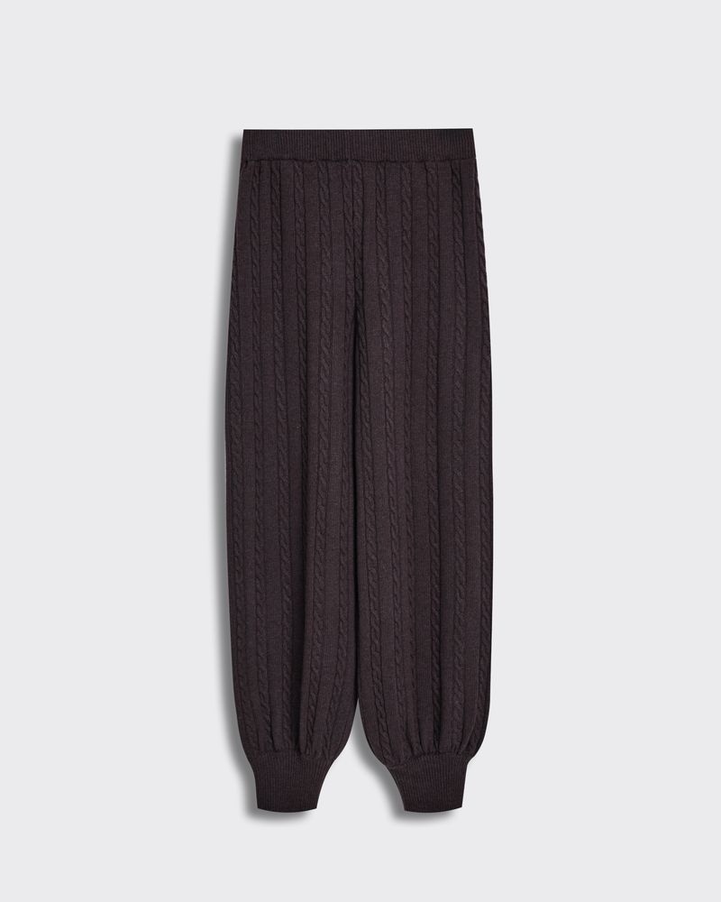 Брюки из смесового кашемира шоколадный
