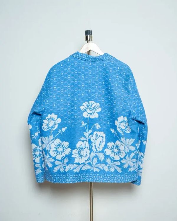 Куртка Утепленная с Кружевным Карманом синяя - фото 6