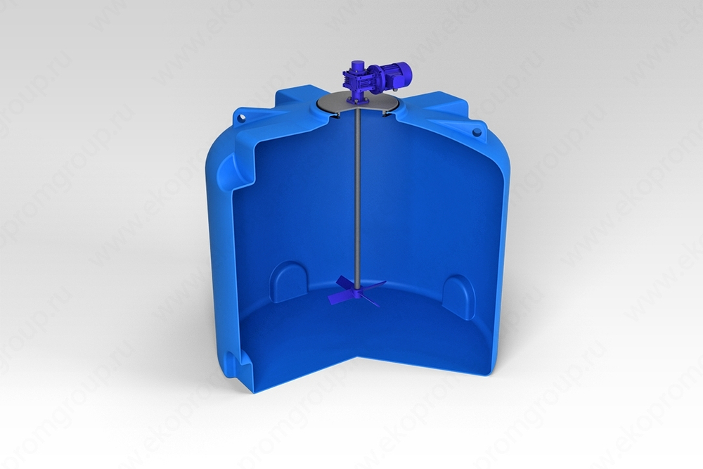 Емкость пищевая ЭкоПром TR с лопастной мешалкой 5000 л. вертикальная (200x200x188см;синий) - арт.555694