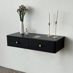 Подвесной туалетный столик консоль Royal 5310 эко (Черный-р.золото)