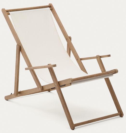 Cкладное кресло Vilara для улицы из акации и текстиля белого цвета La Forma Испания 