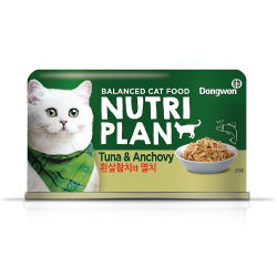 Влажный корм для кошек NUTRI PLAN Тунец с анчоусами в собственном соку, банка 160 г
