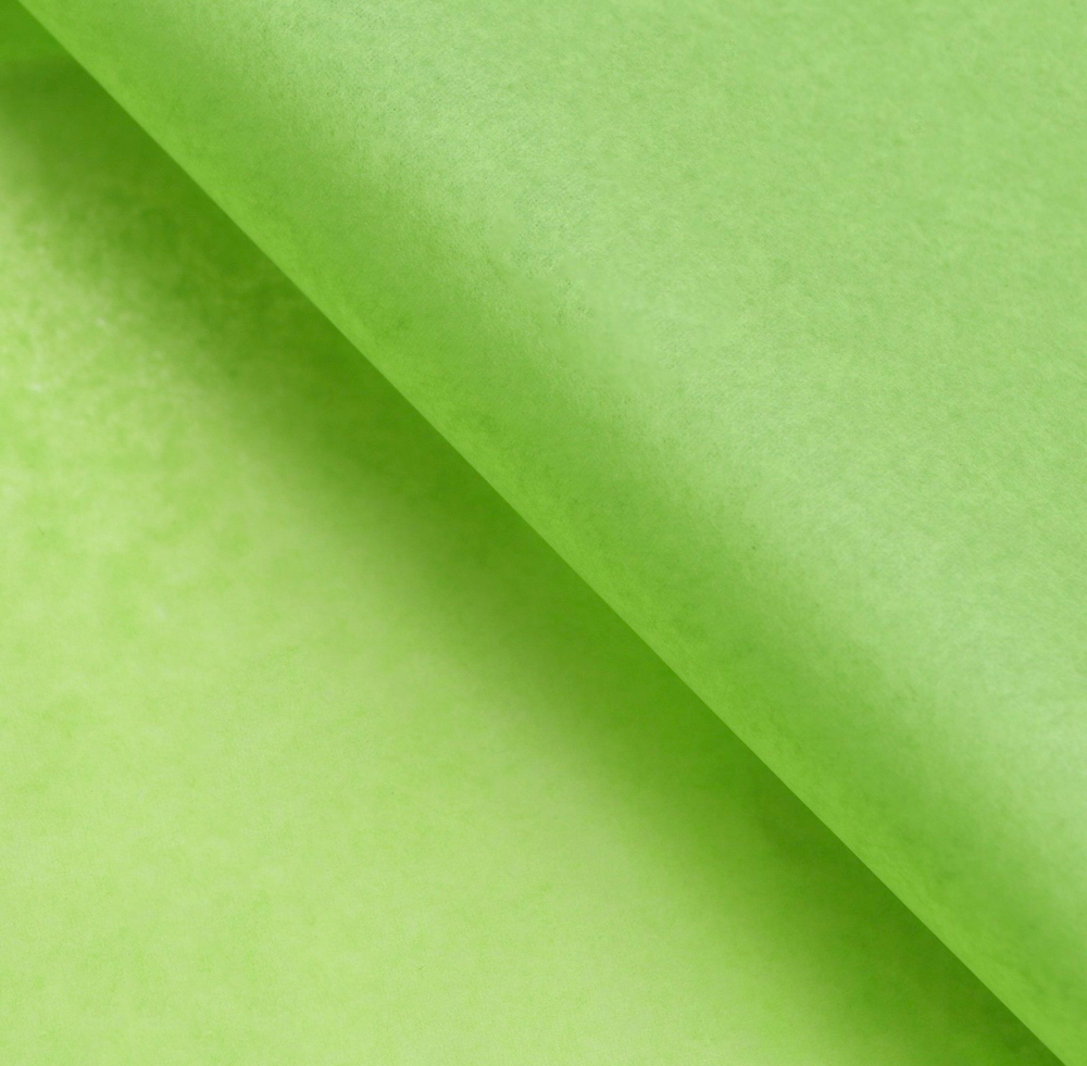 Бумага упаковочная тишью, зеленая, 50 см х 66 см