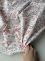 хлопок с мушкой Акварельные цветы