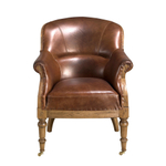 Кресло из кожи коньячно-коричневого цвета, модель 5158