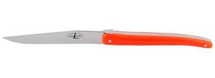 Folding knife designed by J-M-Wilmotte, 9 cm blade, Red acrylic handle