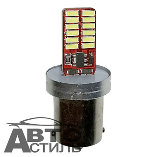 Светодиод 12-24V T25  12SMD 3030 Red FLS35 (BA15S 1конт) (бл2шт) 10-60v 6+6 #S0076-1R