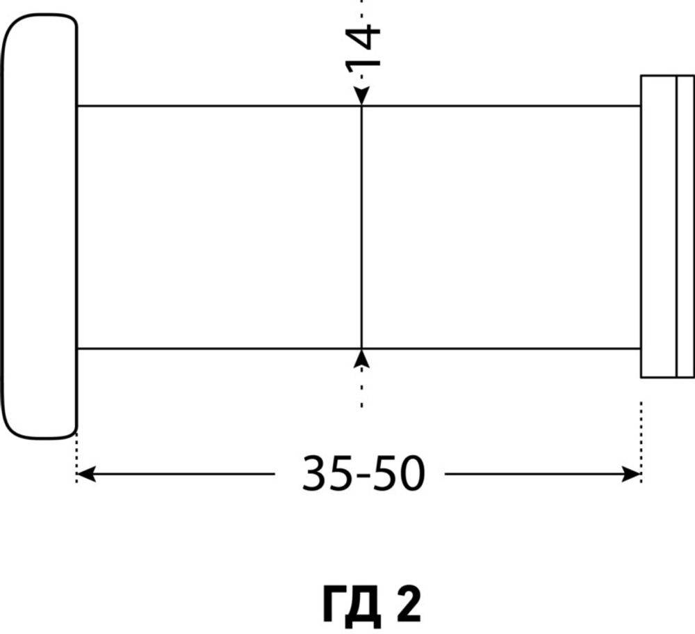 Глазок Аллюр ГД-2 d=14мм 35-50мм хром