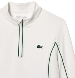 Женская Кофта теннисная Lacoste Slim Fit Quarter-Zip Sweatshirt - белый