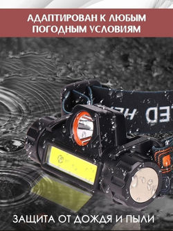 Фонарь налобный аккумуляторный фонарик