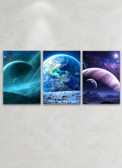 Картина на стекле трёхмодульная Тайны вселенной Декор для дома, подарок