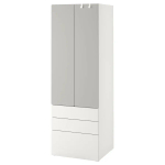 Шкаф - PLATSA/ SMÅSTAD / SMАSTAD  IKEA/ ПЛАТСА/СМОСТАД  ИКЕА, 60x57x181 см, белый/серый