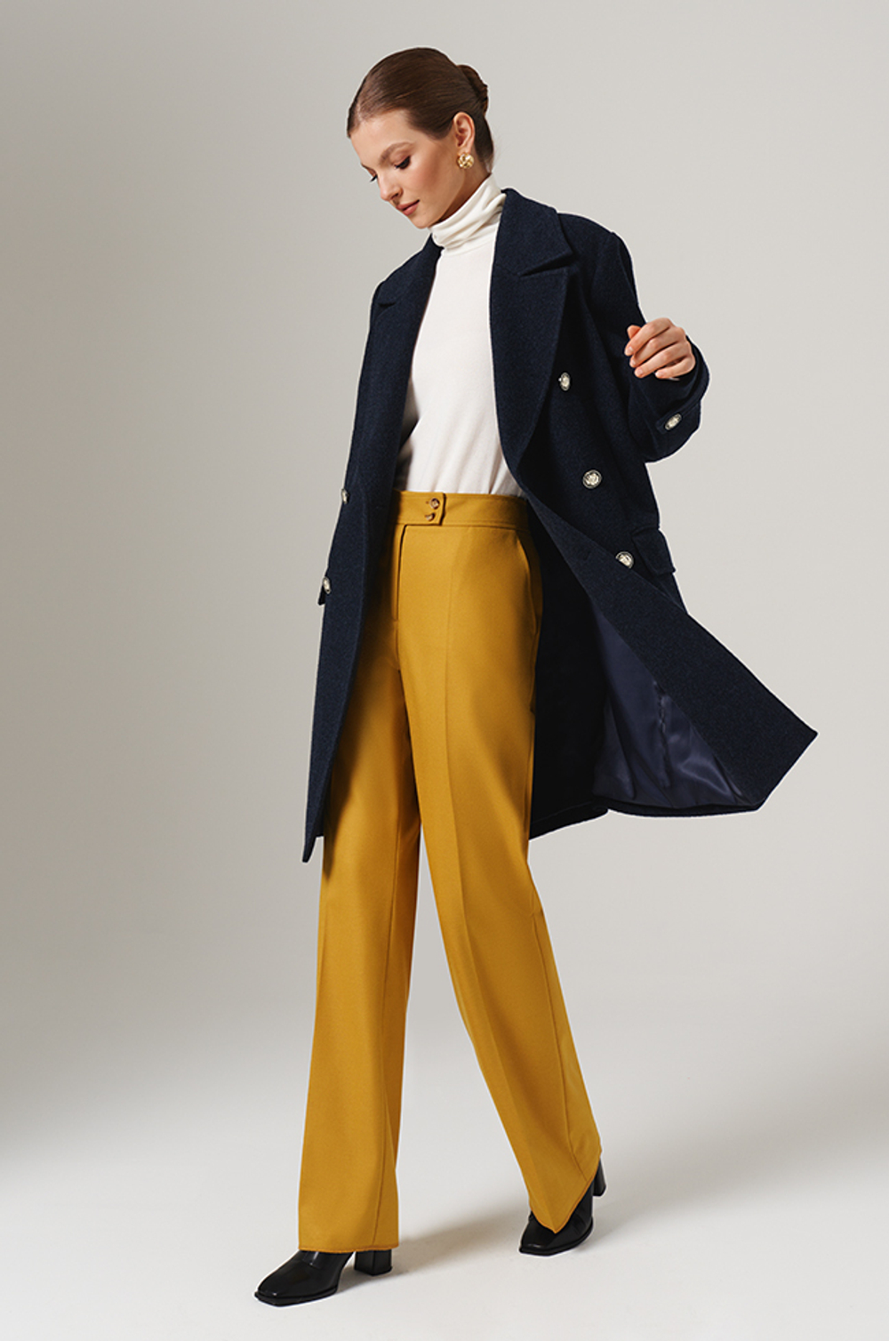 0108 Пальто женское (темно-синий)