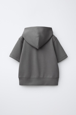 ZARA СПОРТИВНОЕ ХУДИ С КОРОТКИМ РУКАВОМ И МОДАЛОМ, АНТРАЦИТОВО-СЕРЫЙ