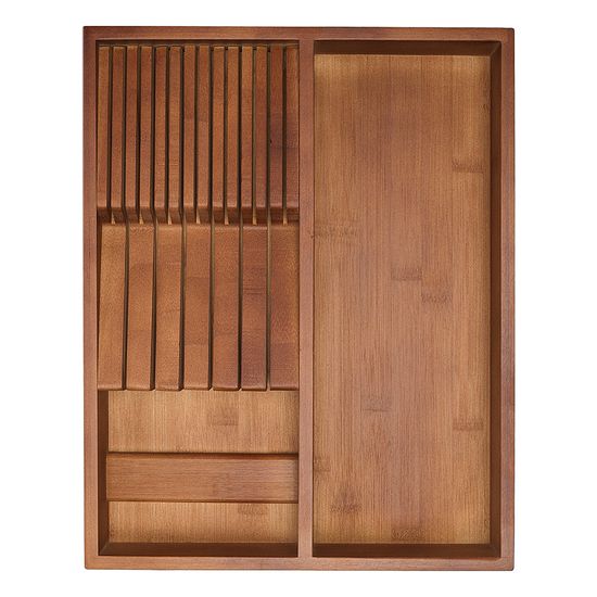 Органайзер для столовых приборов с держателем для ножей bambox, 30х38 см