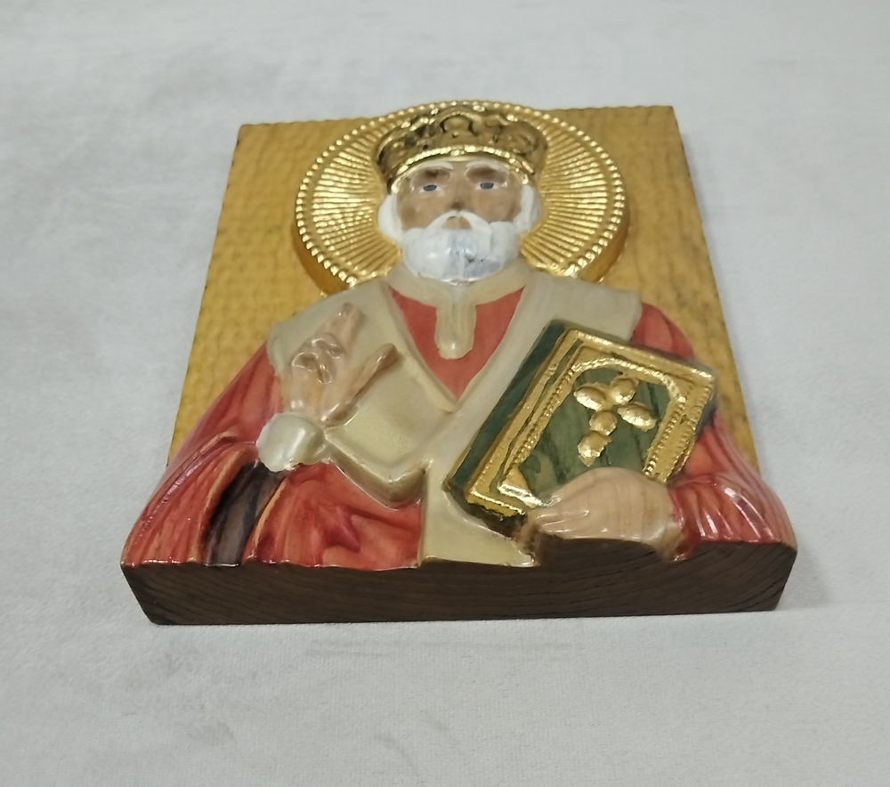 НИКОЛАЙ ЧУДОТВОРЕЦ. ИКОНА ИЗ ДЕРЕВА.