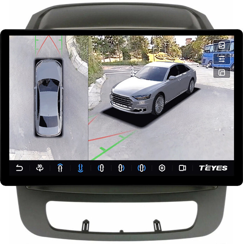 Магнитола для KIA Sorento 2 XM 2012-2020 (отдельный экран климата, со штатной КЗВ) - Teyes CC3-2K-360 монитор 13" 2K QLED на Android 10, 6Гб+128Гб, CarPlay, 4G SIM-слот, 4 камеры в комплекте