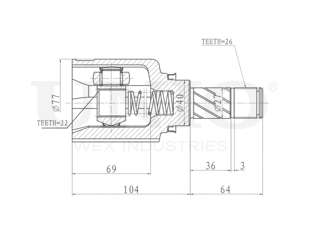 ШРУС внутренний UNIO CVJ-30132