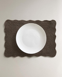 ZARA HOME СТЕГАНАЯ ПОДСТАВКА ПОД СТОЛОВЫЕ ПРИБОРЫ, КОРИЧНЕВЫЙ
