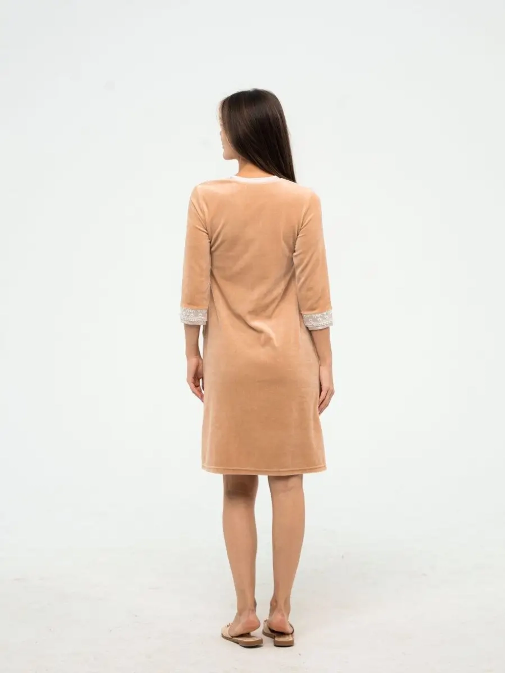 Халат велюровый на молнии для беременных