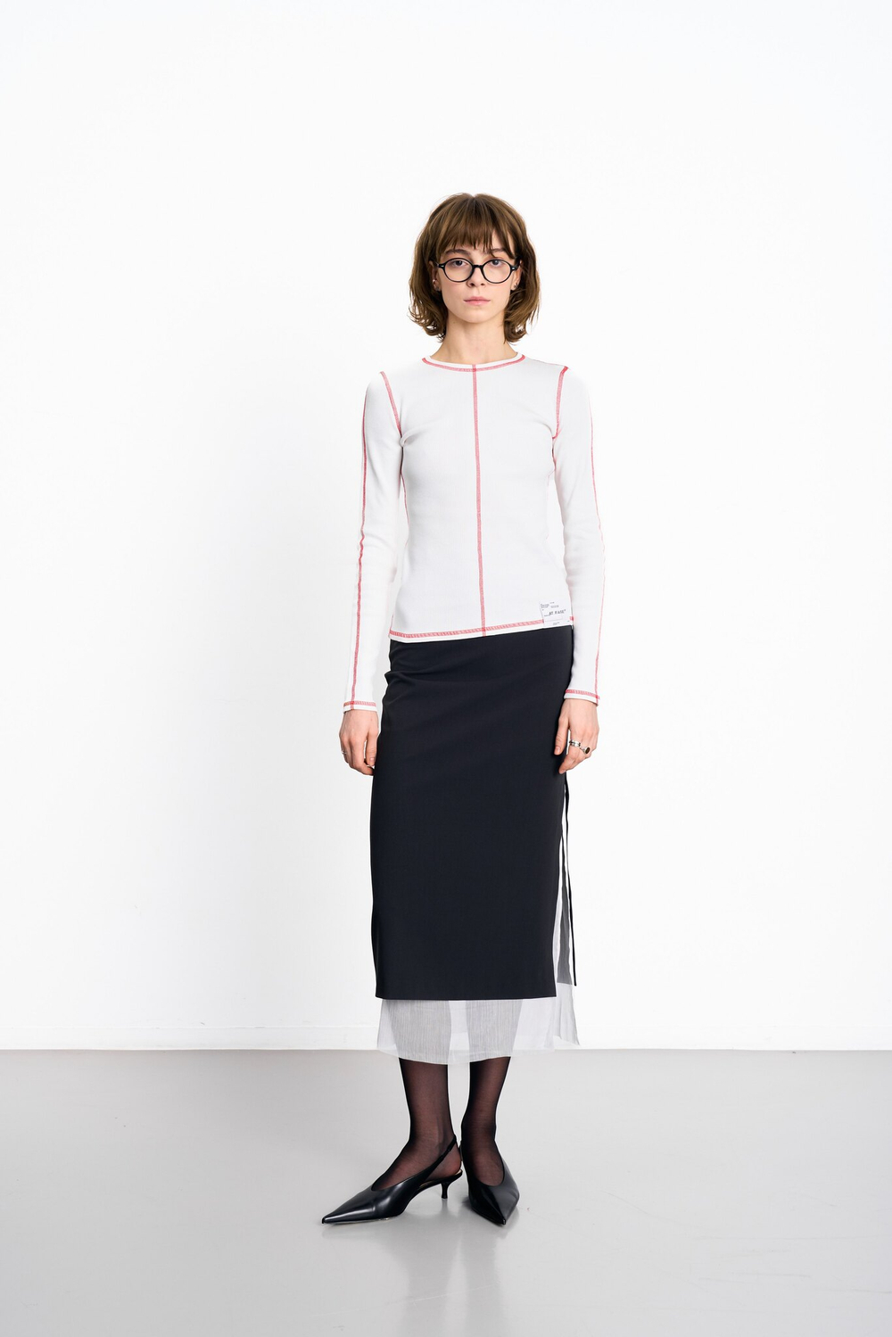 Лонгслив Slim t-shirt белый