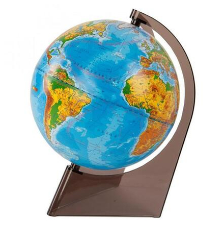 Физический глобус диаметром 210 мм на треугольной подставке