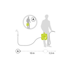 Катушка для шланга GF GF80285628 AQUABAG STYLE механическая в комплекте со шлангом 9 мм 11,5 м | Аксессуары для полива Green Apple